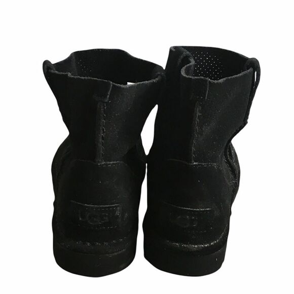 Ugg Women’s Classic Mini Perf Black Suede Ankle Boots 8 - Picture 7 of 14